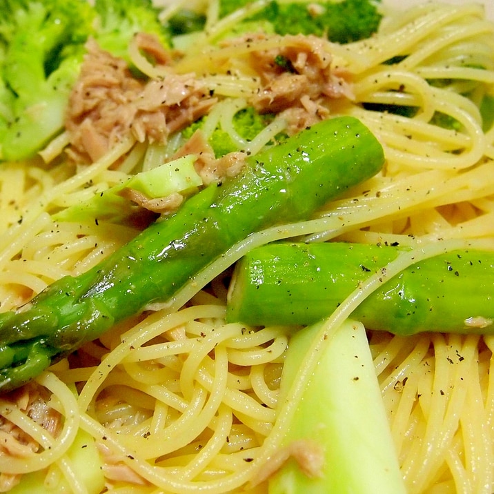アスパラとブロッコリーとツナのパスタ レシピ 作り方 By まるっとまる 楽天レシピ